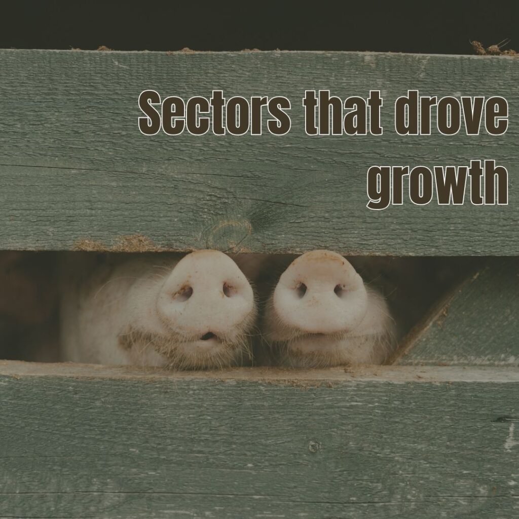 Sectors that drove growth