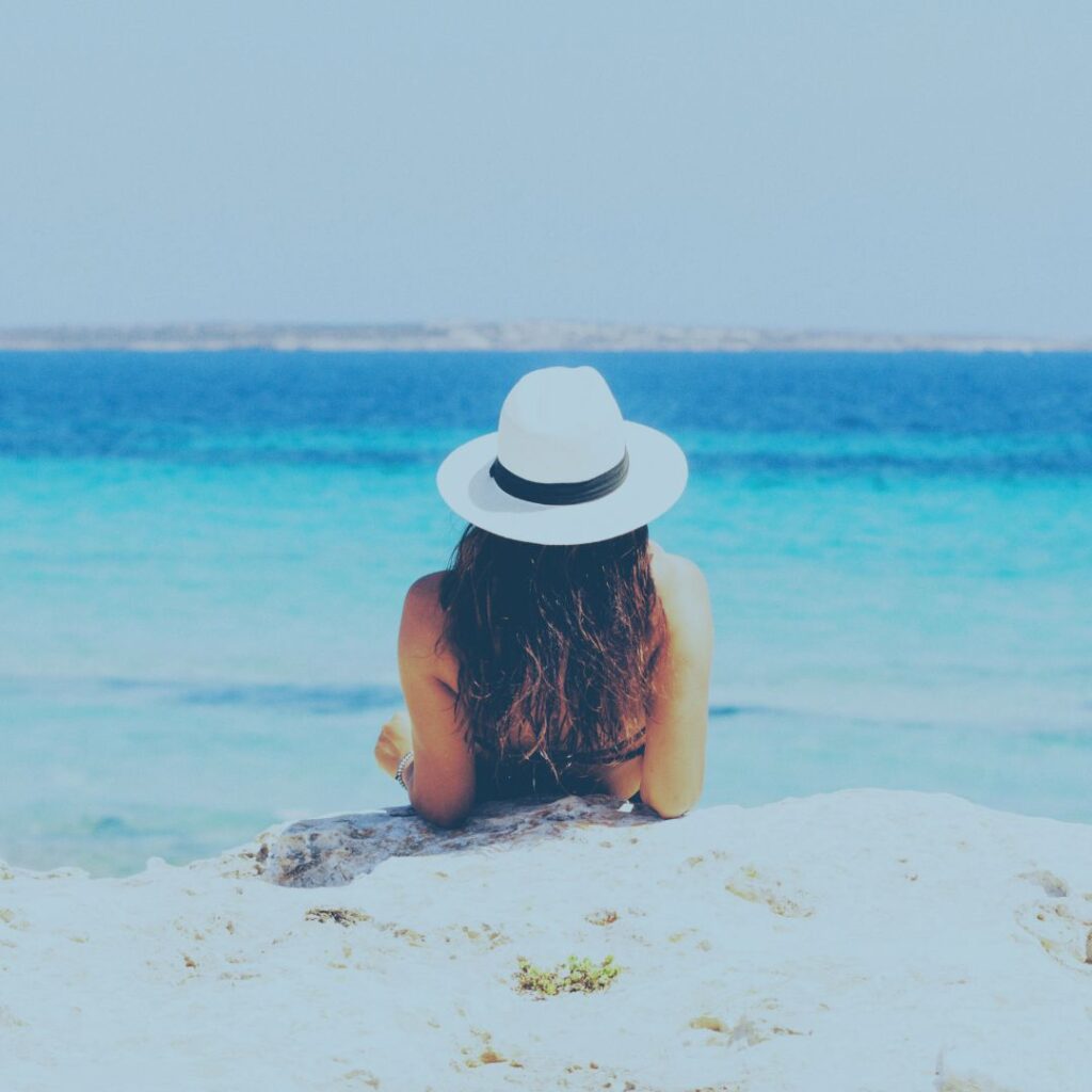 Relaxing on the beach.